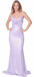 Shimmer Cowl Neck Strappy Dress